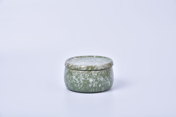 Sand white speckled lidded ceramic tiffin bowl
