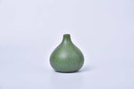 Rain blue speckled round ceramic bud vase