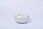 Sun yellow speckled low rounded ceramic donut bowl
