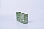 Bamboo green speckled small rectangular ceramic vase