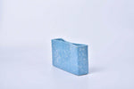 Rain blue speckled small rectangular ceramic vase