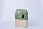 Sand white speckled tall rectangular ceramic vase