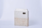 Sun yellow speckled tall rectangular ceramic vase