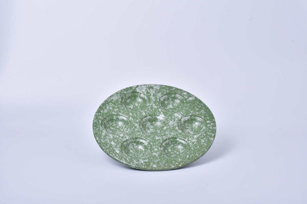 Sand white speckled seven-well ceramic serving plate