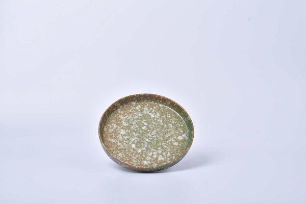 Rice field green speckled 7-inch ceramic dessert plate