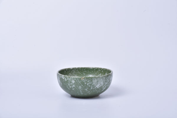 Rice field green speckled ceramic salad bowl