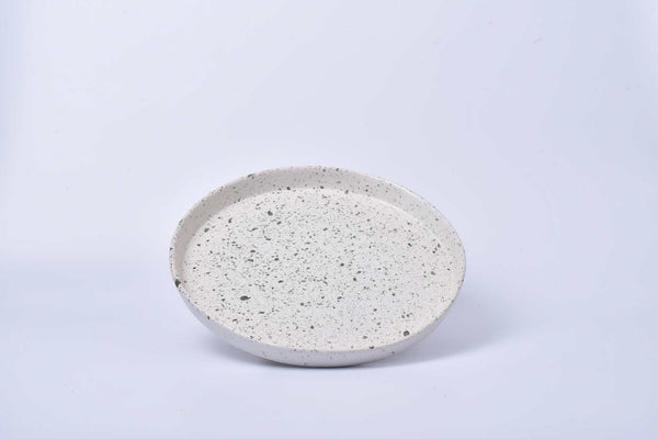 Sand white speckled 11-inch ceramic dinner plate