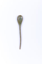 Bamboo green speckled small ceramic tea spoon