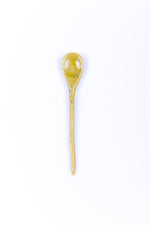 Sun yellow speckled small ceramic tea spoon