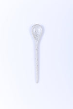 Sand white speckled small ceramic tea spoon