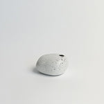 Sand white speckled stone-shaped ceramic bud vase