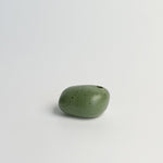Bamboo green speckled stone-shaped ceramic bud vase