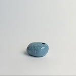 Rain blue speckled stone-shaped ceramic bud vase