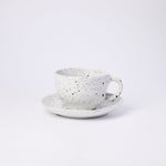 สี Sun โทนเหลืองลายจุด เซรามิก coffee cup and saucer