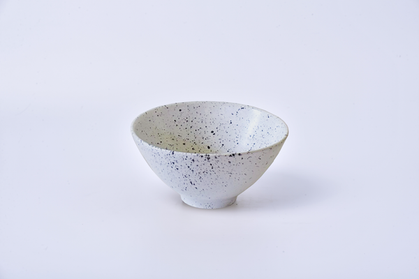 Sand white speckled ceramic rice bowl